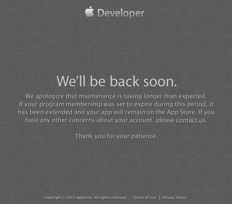 Apple Developer-Portal: Seit Tagen unerreichbar