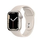 Apple Watch Series 7 (GPS, 41mm) Smartwatch - Aluminiumgehäuse Sternenlicht, Sportarmband Sternenlicht - Regular. Fitnesstracker, Blutsauerstoff und EKGApps, Always-On Retina Display, Wasserschutz