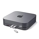 Satechi Type-C Aluminium Ständer & Hub – USB-C Datenport, Micro/SD Kartenleser, USB 3.0 & Kopfhöreranschluss – Kompatibel mit 2020 & 2018 Mac Mini (Space Grau)