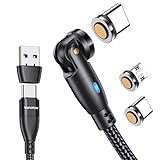 VAFOTON 9Pin USB C Magnet Ladekabel 2M, 360°&180°, PD60W Schnellladung, 6 in 1 USB C/A auf Typ C Magnetkabel für Typ C/Micro USB/i-Products/Galaxy S22/S23/S23 Ultra/MaBook/PadPro