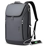 BANGE Business-Smart-Rucksack, wasserdicht, 39,6 cm (15,6 Zoll), Laptop-Rucksack mit USB-Ladeanschluss, langlebiger Reise-Rucksack grau
