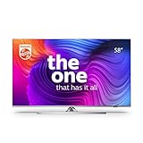 Philips 58PUS8506/12 146cm (58Zoll) Fernseher (4K UHD, HDR10+, 60 Hz, Dolby Vision & Atmos, 3-seitiges Ambilight, Smart TV mit Google Assistant, Works with Alexa, Triple Tuner, hellgrau)