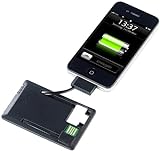 PEARL Externer Akku: Notfall-Powerbank im Kreditkartenformat für iPhone 3G/3GS/4/4s (Notfall Akku, iOS-Powerbank, Mini)