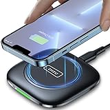 INIU Wireless Charger, Qi-Zertifiziert 15W Kabelloses Schnellladegerät Ladepad mit Auto-Adaptive LED-Anzeige mit iPhone 12 11 Pro Max Xr Xs X 8 Samsung Galaxy S21 S20 S10 S9 S8 Note10 9 AirPods usw.