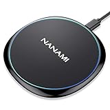 NANAMI Wireless Charger Pad, 10W Qi Induktive Ladestation für Samsung Galaxy S24 S23 S22 S21 S20 Note 20, Schnelles kabelloses Ladegerät Ladepad für iPhone 15 14 13 12 11 XS Max XR X 8 Plus AirPods