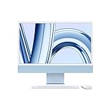 Apple 2023 iMac All-in-One Desktop-Computer mit M3 Chip: 8-Core CPU, 8-Core GPU, 24' 4.5K Retina Display, 8 GB gemeinsamer Arbeitsspeicher, 256 GB SSD Speicher, passendes Zubehör. Blau