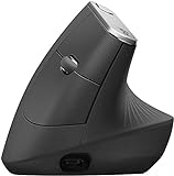 Logitech MX Vertical, Wire and Wireless Bluetooth Advanced Ergonomic Mouse, Less Muscular Strain, Natural Handshake Position, Improved Wrist Posture, Advanced Optical Tracking, Black