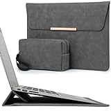 HYZUO 15 Zoll Laptop Hülle Tasche mit Standfunktion für MacBook Air 15 M3 A3114 M2 A2941 2023 2024, MacBook Pro 15 2019-2016, 15-Zoll Surface Laptop 6/5/4/3, mit Zubehörtasche, Weltraumgrau(Smiley)