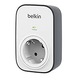 Belkin SurgeCube USB-Steckdose und Überspannungsschutz, 1 Weg/1 Stecker mit Überspannungsschutz, geschützter Stecker mit, Weiß
