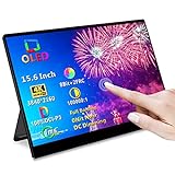 Magedok OLED Tragbarer Monitor, 4K 15.6 Zoll Poratble Touchscreen Monitor 100% DCI-P3 1MS Gaming Monitor mit HDMI/USB-C Touchscreen Monitor für Computer/Laptop/Switch/PS4/PS5/XBOX