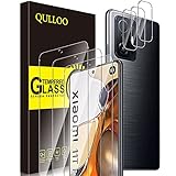 QULLOO Panzerglas Schutzfolie Kompatibel mit Xiaomi Mi 11T / 11T Pro, 3 Stück Displayschutzfolie mit 3 Stück Kamera Panzerglas [9H Härte] [HD Klar] [Hülle Freundlich]