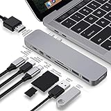HyperDrive USB C Hub 8-in-2 Sanho MacBook Pro Hub with HDMI Mini Displayport Thunderbolt 3 USB-C 3.0 Power Delivery SD/Micro SD Card Reader USB C Dongle for MacBook Pro 2020 2019 Gray