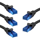 KabelDirekt – 5X 5m – Netzwerkkabel, Ethernet, LAN & Patch Kabel (überträgt maximale Glasfaser Geschwindigkeit & ist geeignet für Gigabit Netzwerke, Switches, Router, Modems mit RJ45 Eingang, blau)