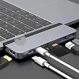 HyperDrive USB C Hub, 7in2 Typ C Adapter mit 4K HDMI, microSD/SD Kartenleser, 2xUSB, USBC PD 100W 40 Gb/s, USB 3.0 Hub für MacBook Pro 2020 2019, iPad Pro